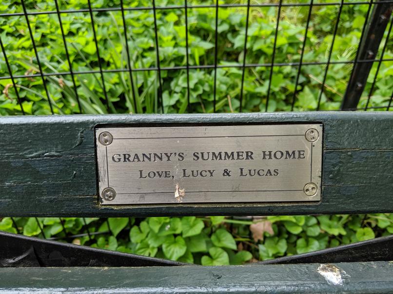 I saw this bench in Central Park