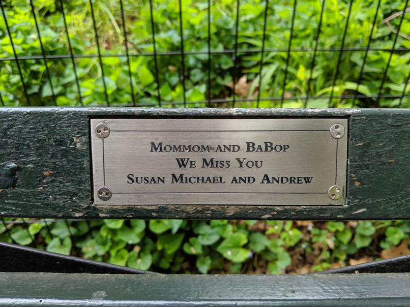 I saw this bench in Central Park