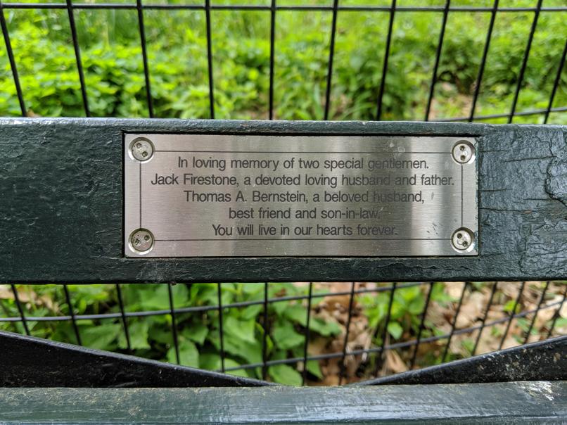 I saw this bench in Central Park