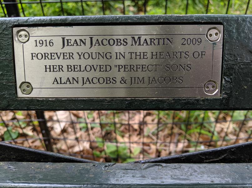 I saw this bench in Central Park