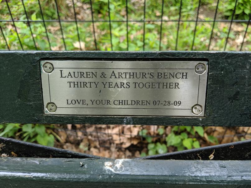 I saw this bench in Central Park