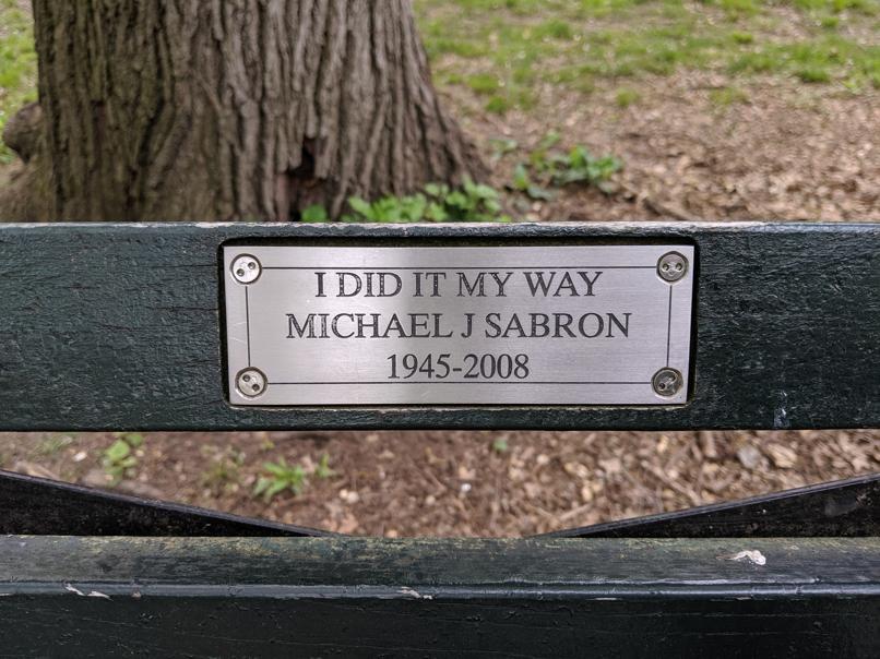 I saw this bench in Central Park