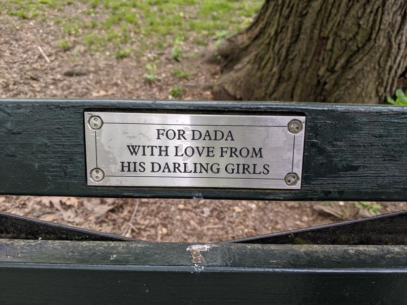 I saw this bench in Central Park