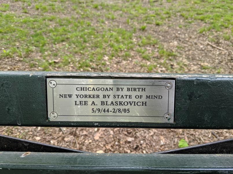 I saw this bench in Central Park