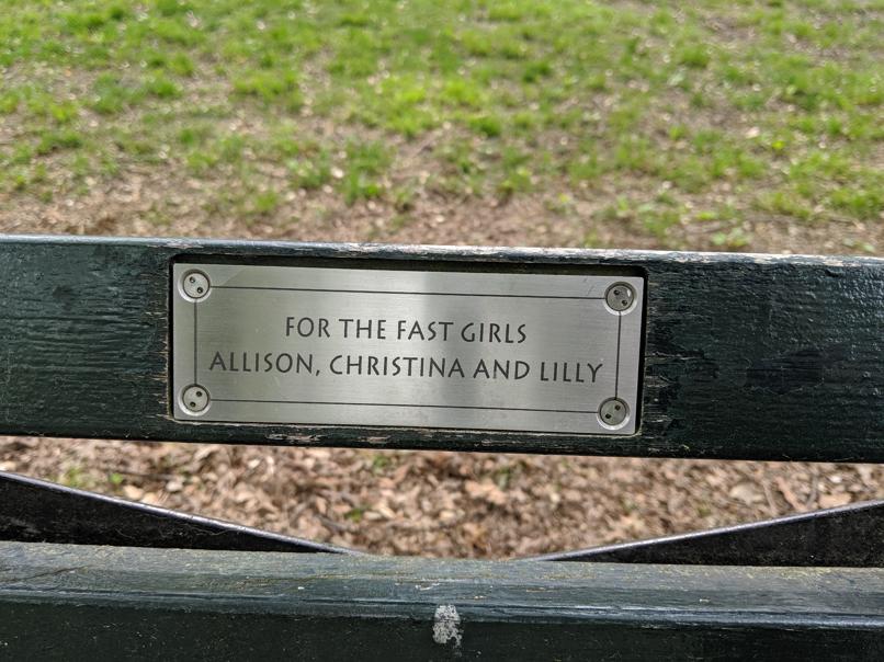 I saw this bench in Central Park