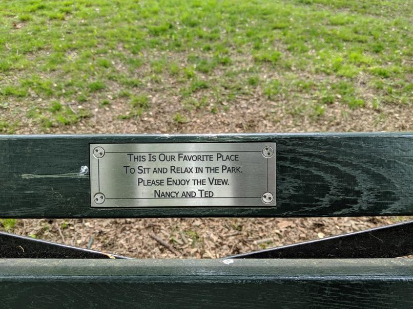 I saw this bench in Central Park