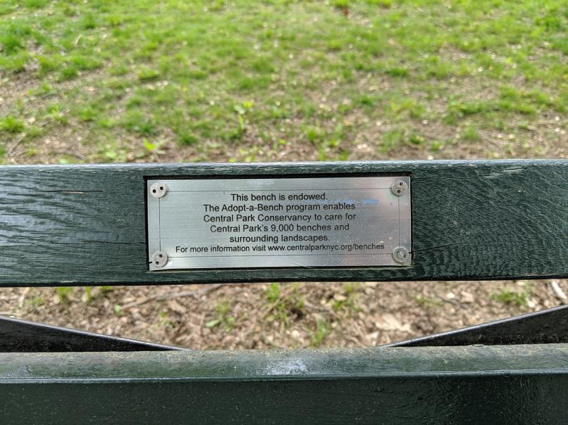 I saw this bench in Central Park