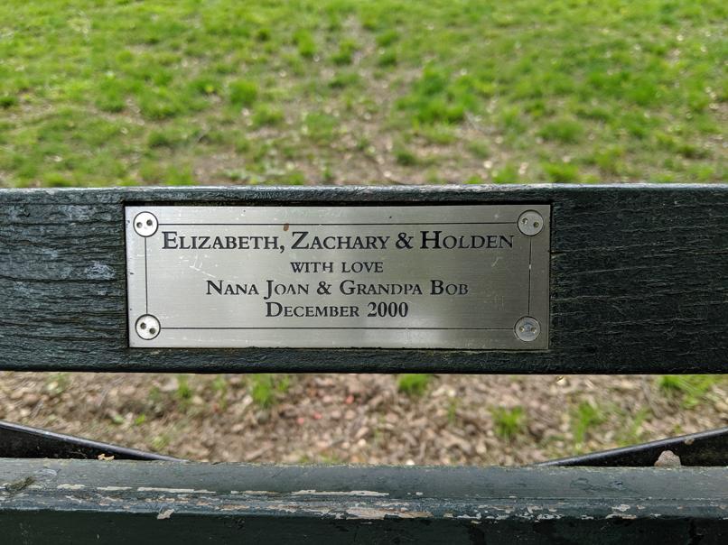 I saw this bench in Central Park