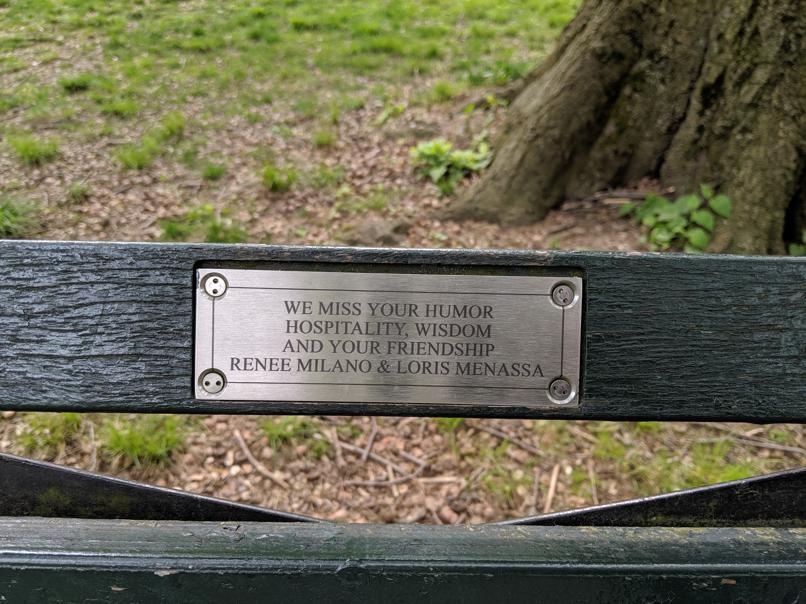 I saw this bench in Central Park