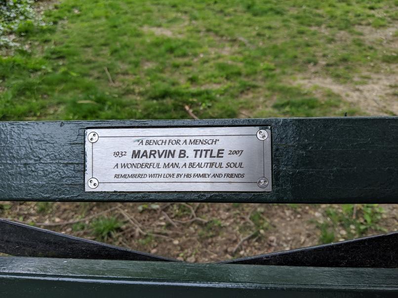 I saw this bench in Central Park