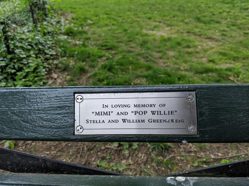 I saw this bench in Central Park