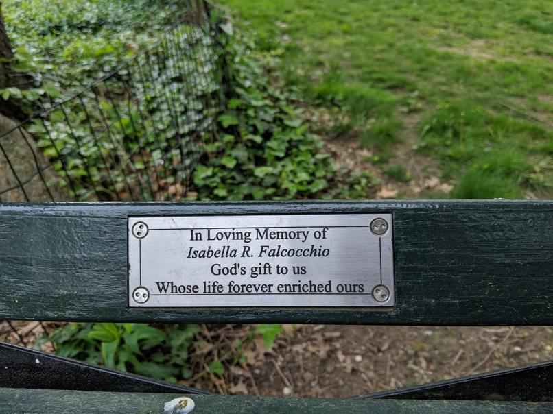 I saw this bench in Central Park