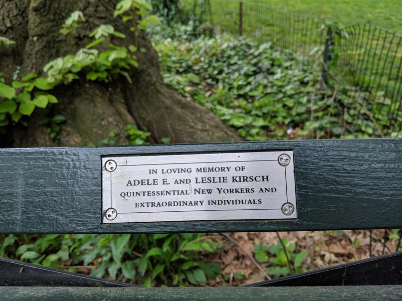 I saw this bench in Central Park