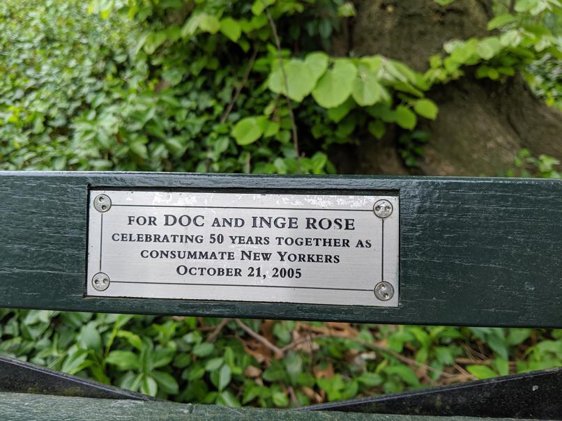 I saw this bench in Central Park