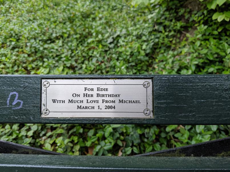 I saw this bench in Central Park