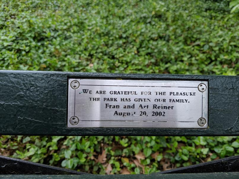 I saw this bench in Central Park