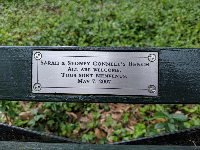 I saw this bench in Central Park