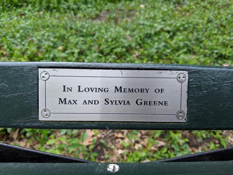 I saw this bench in Central Park