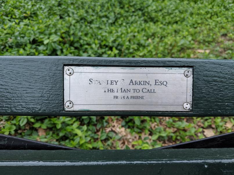 I saw this bench in Central Park