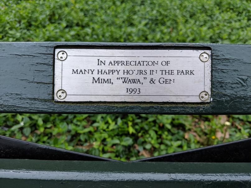 I saw this bench in Central Park