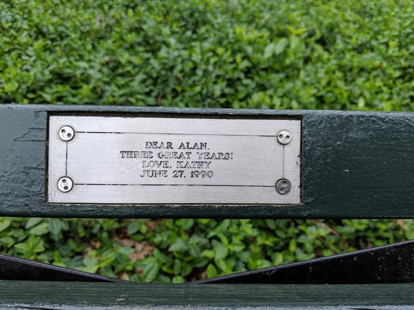 I saw this bench in Central Park