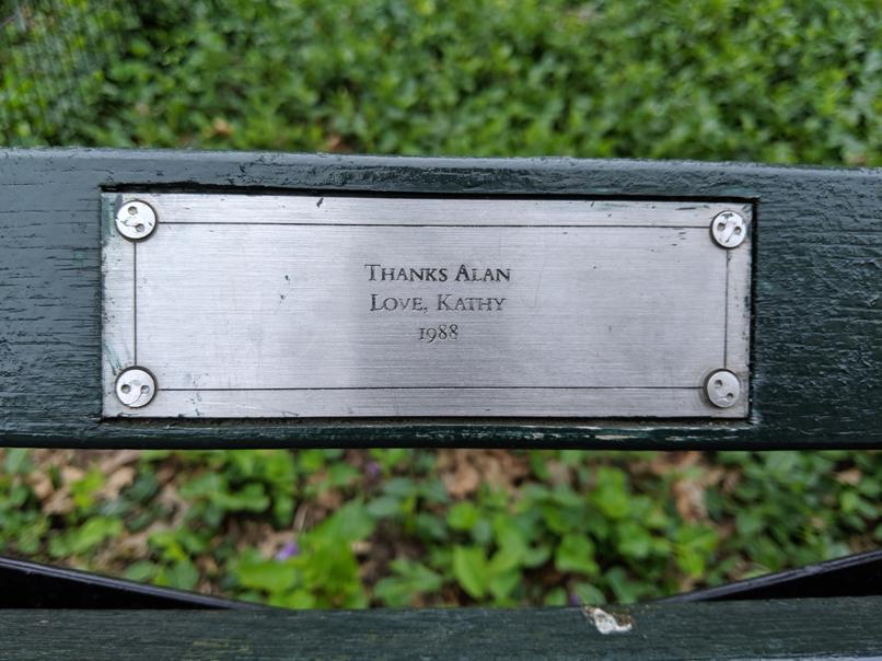 I saw this bench in Central Park