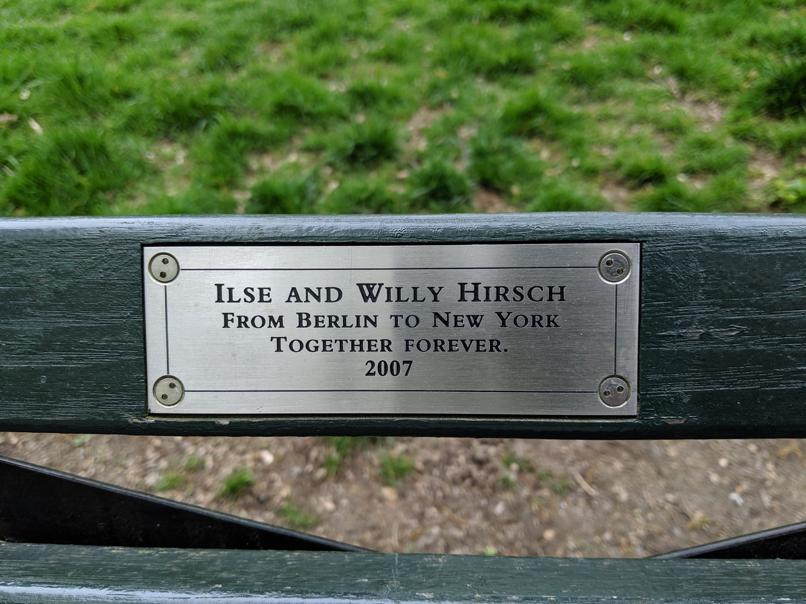 I saw this bench in Central Park