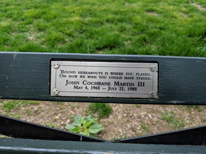 I saw this bench in Central Park