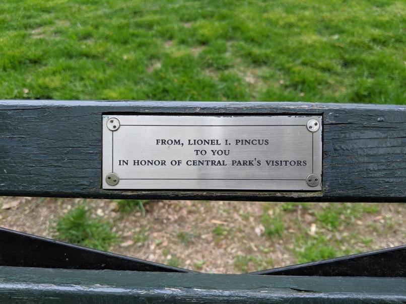 I saw this bench in Central Park