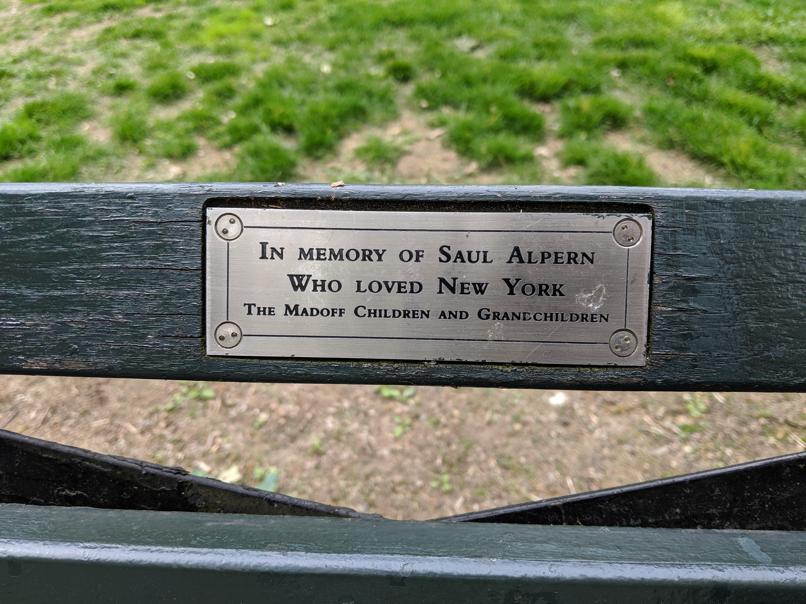 I saw this bench in Central Park