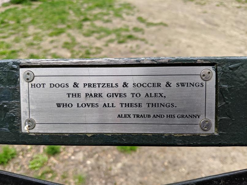 I saw this bench in Central Park