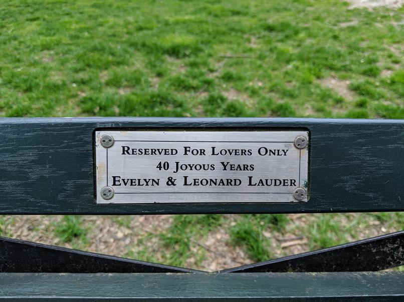 I saw this bench in Central Park