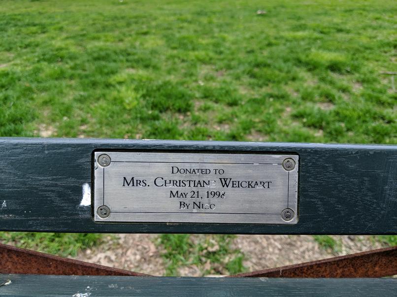 I saw this bench in Central Park