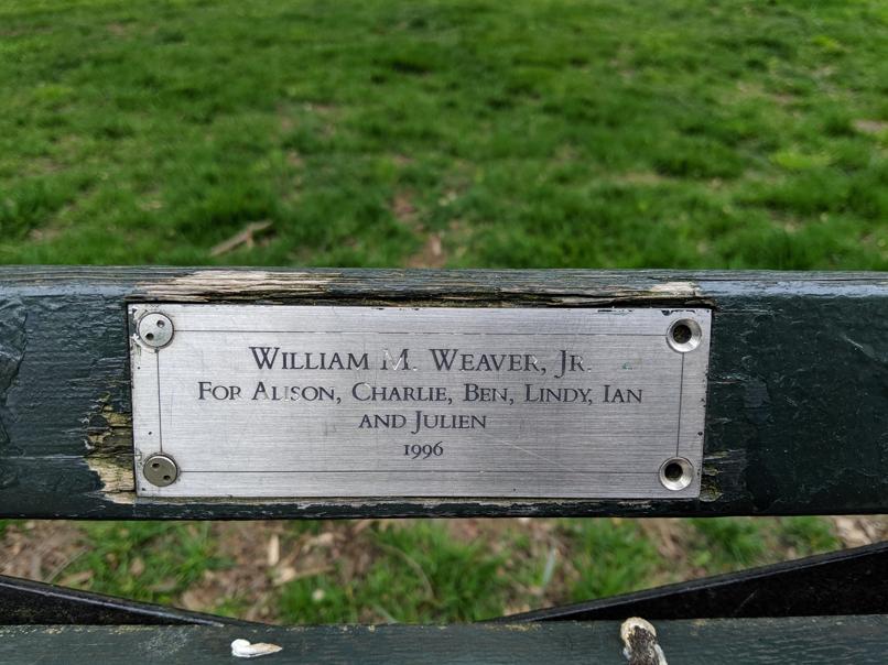 I saw this bench in Central Park