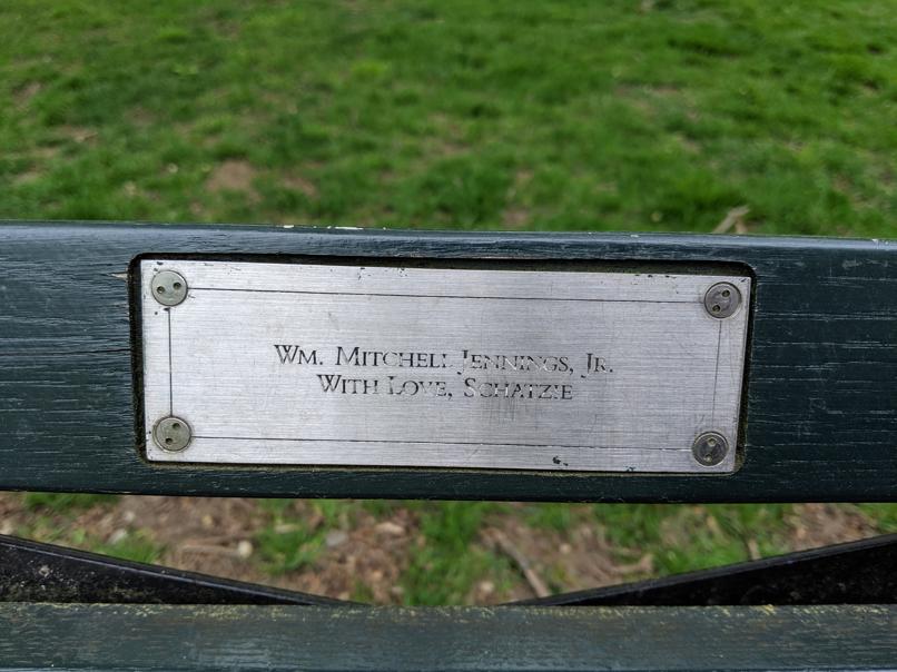 I saw this bench in Central Park