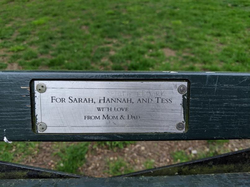 I saw this bench in Central Park