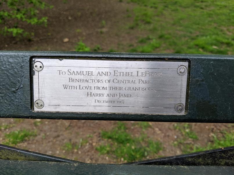 I saw this bench in Central Park