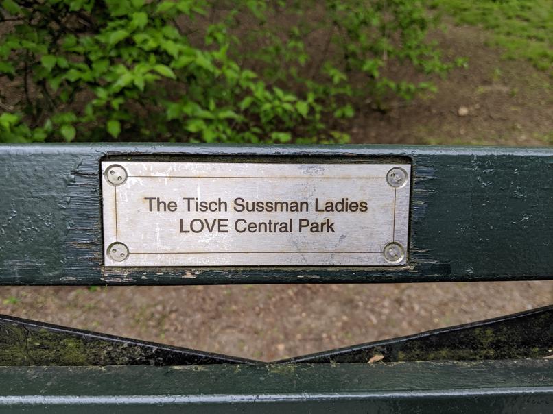 I saw this bench in Central Park