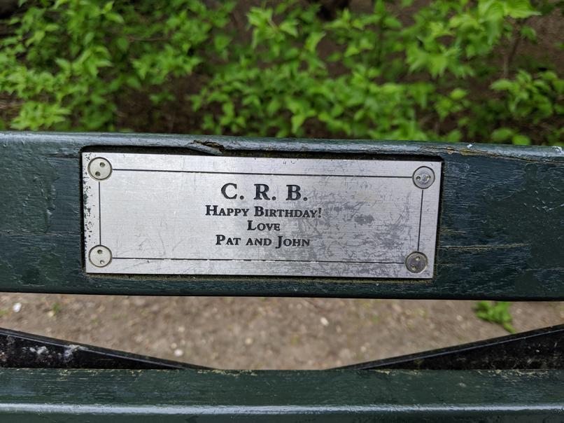 I saw this bench in Central Park