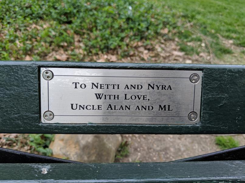 I saw this bench in Central Park