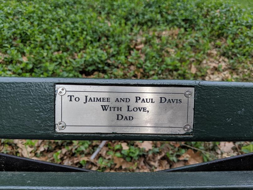 I saw this bench in Central Park