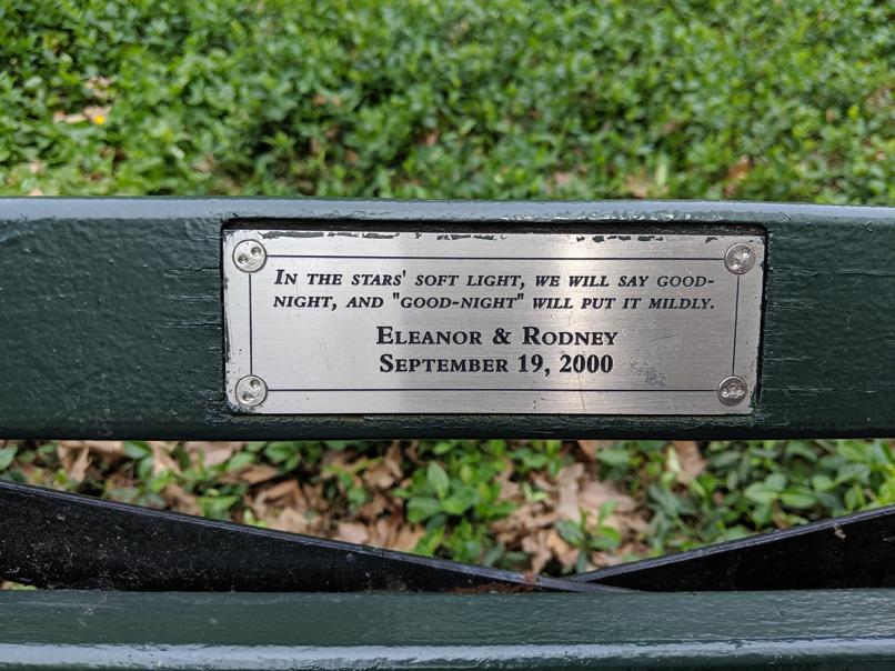 I saw this bench in Central Park