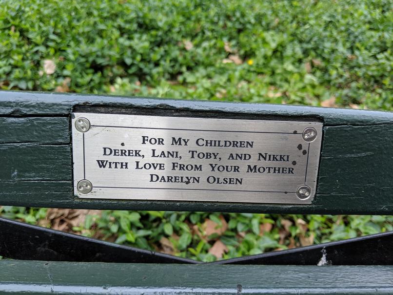 I saw this bench in Central Park