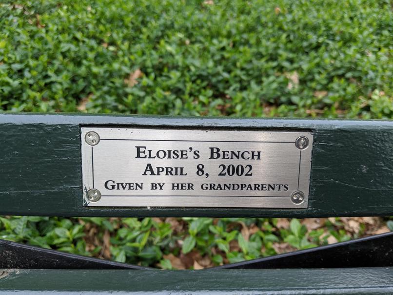 I saw this bench in Central Park