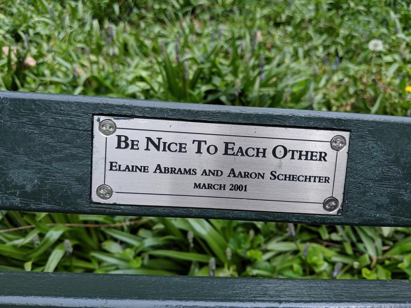 I saw this bench in Central Park