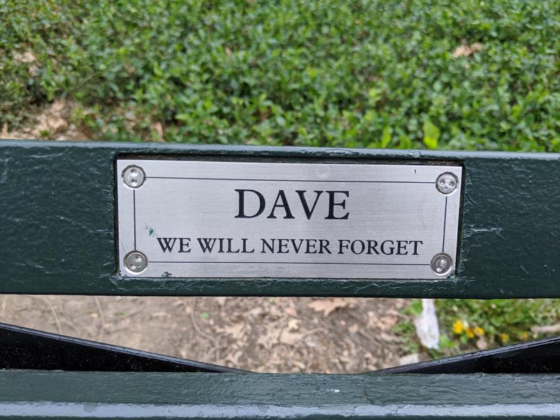 I saw this bench in Central Park