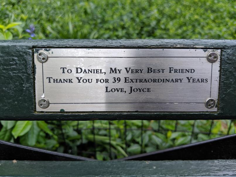 I saw this bench in Central Park