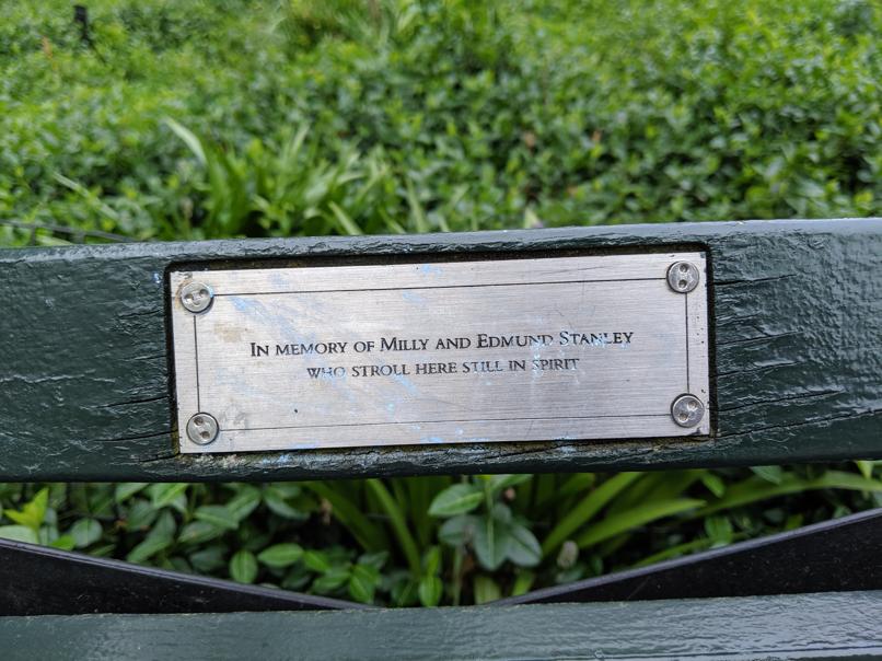 I saw this bench in Central Park