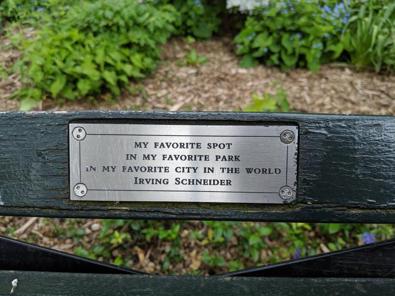 I saw this bench in Central Park