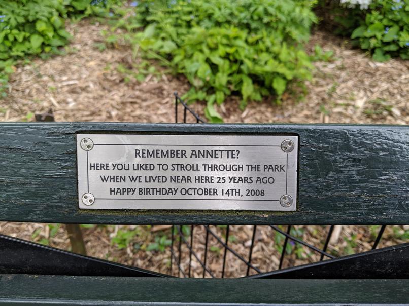 I saw this bench in Central Park